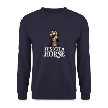 Es ist kein Pferd Schach Ritter Spiel Schachbrett - Unisex Pullover - Navy - Vorne - Alina (178cm) & Michal (187cm)