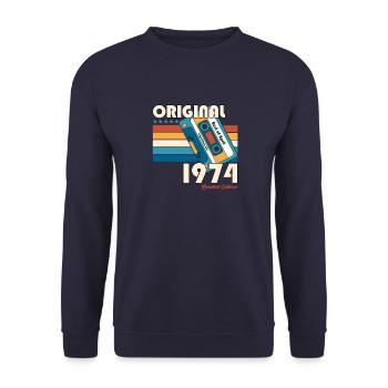 51ème Anniversaire Original Avril Millésime 1974 - Sweat-shirt Unisexe - marine - Devant - Alina (178cm) & Michal (187cm)