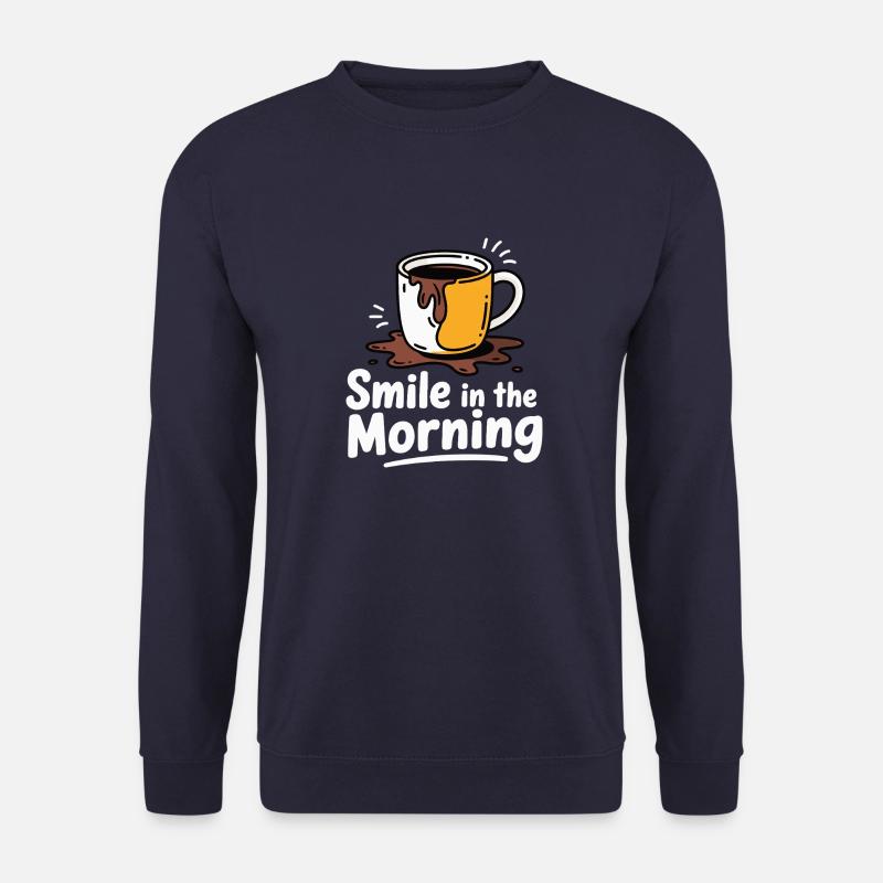 KAFFEETASSEN, LÄCHELN AM MORGEN - Unisex Pullover - Navy