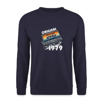46ème Anniversaire Original Avril Millésime 1979 - Sweat-shirt Unisexe - marine - Devant - Alina (178cm) & Michal (187cm)