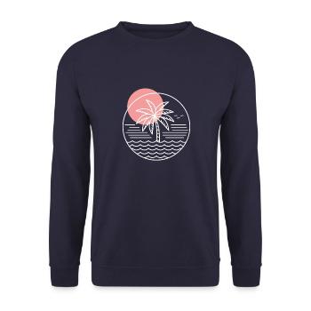 Palm Tree Circle - Unisex Sweatshirt - navy - Front - Alina (178cm) & Michal (187cm)