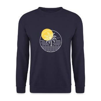 Palm Tree Circle - Unisex Sweatshirt - navy - Front - Alina (178cm) & Michal (187cm)
