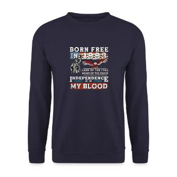 Né libre en 1993 - 32 ans de liberté et de force - Sweat-shirt Unisexe - marine - Devant - Alina (178cm) & Michal (187cm)