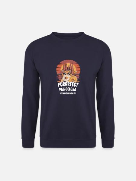 Pawcelona Barcelona Cat Design - Unisex Sweatshirt - navy