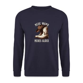 Line Dance Liebhaber Cowboy Line Dancer - Unisex Pullover - Navy - Vorne - Alina (178cm) & Michal (187cm)