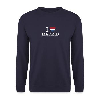 J’aime Madrid Cool J’aime Wrong Flag Pays-Bas - Sweat-shirt Unisexe - marine - Devant - Alina (178cm) & Michal (187cm)