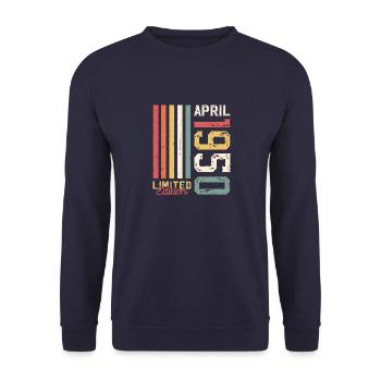 75th Birthday Legend March Born in 1950 - Unisex Sweatshirt - navy - Front - Alina (178cm) & Michal (187cm)