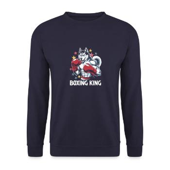 Ein Husky Boxing King Boxer Sport Kraft-Fitnessstudio - Unisex Pullover - Navy - Vorne - Alina (178cm) & Michal (187cm)