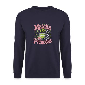 Matcha princess - Unisex Sweatshirt - navy - Front - Alina (178cm) & Michal (187cm)