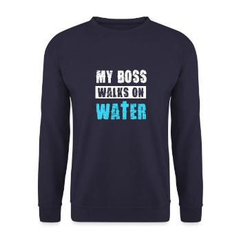 My walks on water funny motif - Unisex Sweatshirt - navy - Front - Alina (178cm) & Michal (187cm)