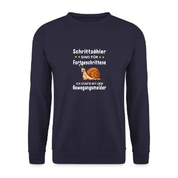 Pedometers are for advanced users - Unisex Sweatshirt - navy - Front - Alina (178cm) & Michal (187cm)