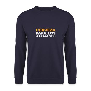 Majorque : Dicton de la bière allemande - Sweat-shirt Unisexe - marine - Devant - Alina (178cm) & Michal (187cm)