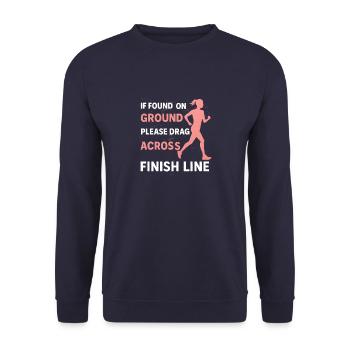 Fun, if you are found on the ground, please - Unisex Sweatshirt - navy - Front - Alina (178cm) & Michal (187cm)