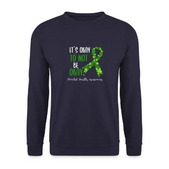 Mentale Gesundheit fördern Mental Health - Unisex Pullover - Navy - Vorne - Alina (178cm) & Michal (187cm)