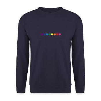 LGBT Arc-en-ciel LGBTQ Cœurs - Sweat-shirt Unisexe - marine - Devant - Alina (178cm) & Michal (187cm)