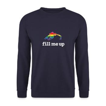 LGBT Gay Fill Me Up - Unisex Sweatshirt - navy - Front - Alina (178cm) & Michal (187cm)