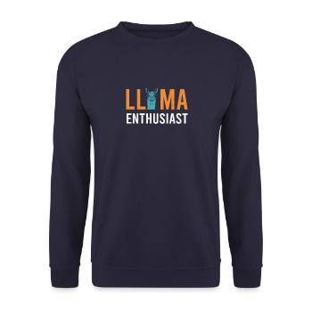 Alpaka Llama Vintage Animal Sprüche - Unisex Pullover - Navy - Vorne - Alina (178cm) & Michal (187cm)