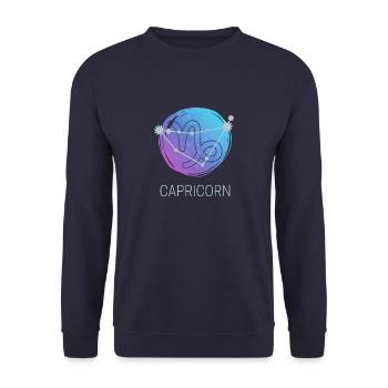 Capricorn Zodiac Horoscope Zodiac Sign - Unisex Sweatshirt - navy - Front - Alina (178cm) & Michal (187cm)