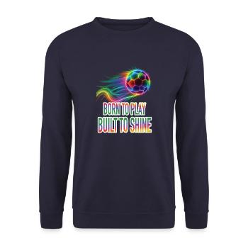 Ballon de Foot - Neon Arc-en-Ciel Football Sport - Sweat-shirt Unisexe - marine - Devant - Alina (178cm) & Michal (187cm)