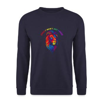 Lion LGBTQ CSD LGBT Gay Pride Rainbow Flag - Unisex Sweatshirt - navy - Front - Alina (178cm) & Michal (187cm)