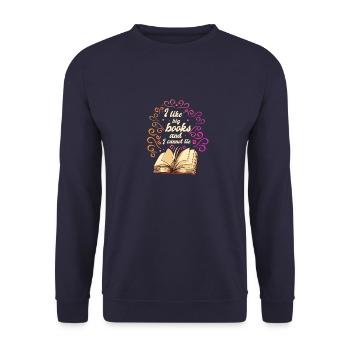 I love big books and I cannot lie - Lesen - Unisex Pullover - Navy - Vorne - Alina (178cm) & Michal (187cm)