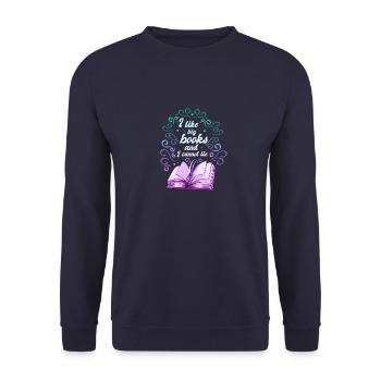 I love big books and I cannot lie - Lesen - Unisex Pullover - Navy - Vorne - Alina (178cm) & Michal (187cm)