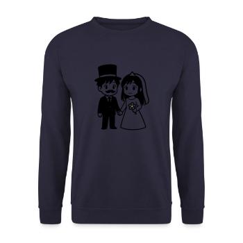 Brautpaar Ehepaar Anime - Unisex Pullover - Navy - Vorne - Alina (178cm) & Michal (187cm)