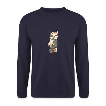Cat Japan Cats Gift - Unisex Sweatshirt - navy - Front - Alina (178cm) & Michal (187cm)