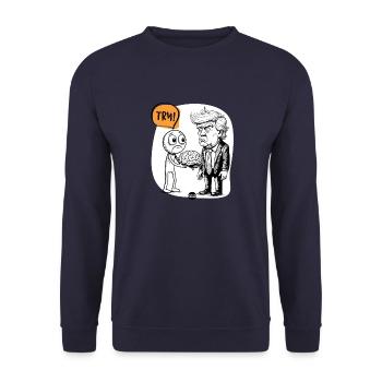 Gehirn. Vielleicht brauchen Sie es. - Unisex Pullover - Navy - Vorne - Alina (178cm) & Michal (187cm)