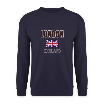 Londres, Angleterre, avec drapeau de l’Angleterre - Sweat-shirt Unisexe - marine - Devant - Alina (178cm) & Michal (187cm)