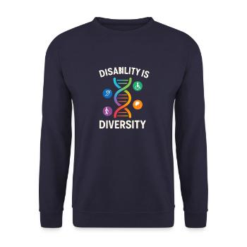 Disability Is Diversity DNA Design - Unisex Sweatshirt - navy - Front - Alina (178cm) & Michal (187cm)