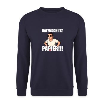 Karen Datenschutzpapier!!! Satire Design - Unisex Pullover - Navy - Vorne - Alina (178cm) & Michal (187cm)