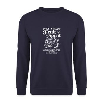 Fruit de l’ Conception de versets bibliques - Sweat-shirt Unisexe - marine - Devant - Alina (178cm) & Michal (187cm)