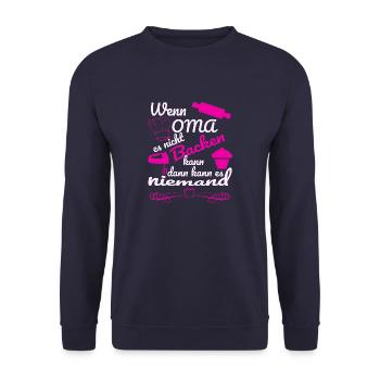 Ma grand-mère peut tout faire cuisson - Sweat-shirt Unisexe - marine - Devant - Alina (178cm) & Michal (187cm)