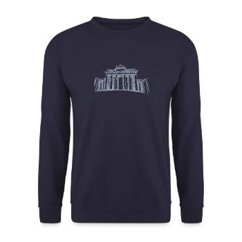 Berlin Brandenburg Gate - Unisex Sweatshirt - navy - Front - Alina (178cm) & Michal (187cm)