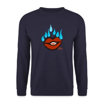 Lèvres à la recherche de larmes v6 00 - Sweat-shirt Unisexe - marine - Devant - Alina (178cm) & Michal (187cm)