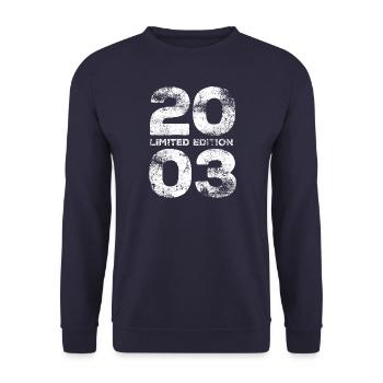 Limited Edition 2003, Geburtstag Geschenk - Unisex Pullover - Navy - Vorne - Alina (178cm) & Michal (187cm)