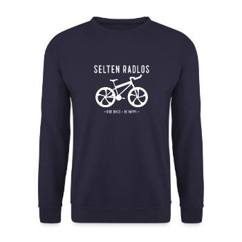 Selten RADLOS 2022 Edition in Weiß Version 2 - Unisex Pullover - Navy - Vorne - Alina (178cm) & Michal (187cm)