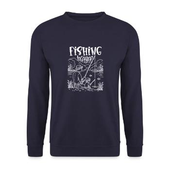 Fishing Together - Unisex Sweatshirt - navy - Front - Alina (178cm) & Michal (187cm)