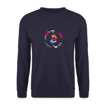 Bitcoin - Unisex Pullover - Navy - Vorne - Alina (178cm) & Michal (187cm)