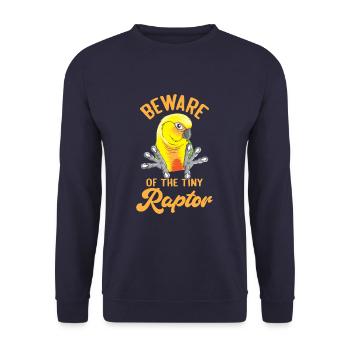 Beware Of The Tiny Raptor Funny Cockatiel Parrot - Unisex Sweatshirt - navy - Front - Alina (178cm) & Michal (187cm)