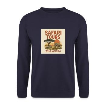 Adventurous safari tour in the heart of Africa – Vin - Unisex Sweatshirt - navy - Front - Alina (178cm) & Michal (187cm)