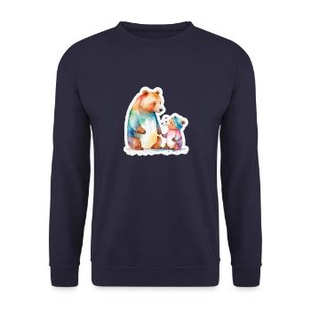 Strong family - Unisex Sweatshirt - navy - Front - Alina (178cm) & Michal (187cm)