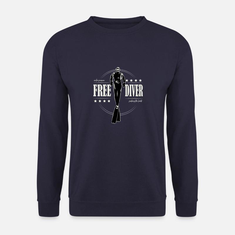 Freediver - one breath - push the limits - Unisex Pullover - Navy