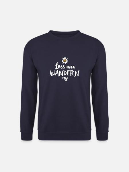 LASS UNS WANDERN EDELWEISS BLUME - Unisex Pullover - Navy