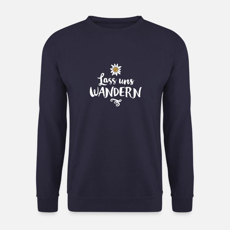 LASS UNS WANDERN EDELWEISS BLUME - Unisex Pullover - Navy