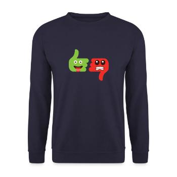 Emoticon I like, I don't like - Unisex Sweatshirt - navy - Front - Alina (178cm) & Michal (187cm)