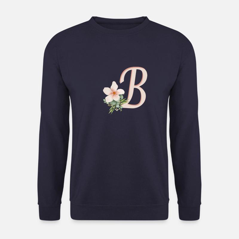 Lettre B avec fleur - Sweat-shirt Unisexe - marine