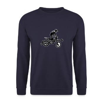 motocross - Unisex Sweatshirt - navy - Front - Alina (178cm) & Michal (187cm)