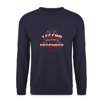 Une légende est née en décembre 1963 - Sweat-shirt Unisexe - marine - Devant - Alina (178cm) & Michal (187cm)